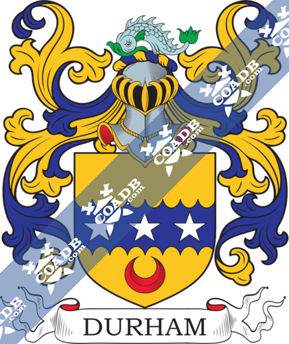 Durham Family Crest, Coat of Arms and Name History