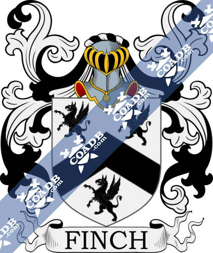 Finch Family Crest, Coat of Arms and Name History
