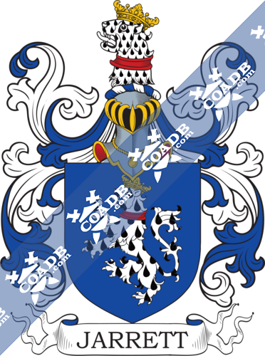 Jarrett Family Crest Coat Of Arms And Name History COADB Eledge 