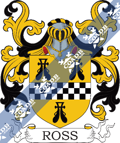Ross Family Arms / – COADB Crest, Family and Eledge Coat of History Genealogy Name