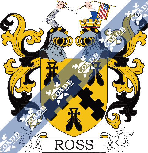 and History COADB Arms Family – / Genealogy of Name Eledge Coat Crest, Ross Family