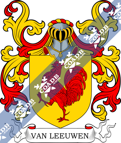 Van Leeuwen Family Crest, Coat of Arms and Name History